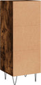vidaXL - Dressoir - 34,5x34x90 - cm - bewerkt - hout - gerookt - eiken