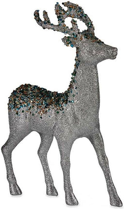 Decoratieve figuren Kerstrendier Zilverkleurig Plastic 15 x 45 x 30 cm (2 Stuks)