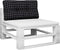 vidaXL - Palletkussen - ruitpatroon - 80x40x12 - cm - stof - zwart