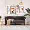 vidaXL - Tweezitsbank - Chesterfield-stijl - stof - donkerbruin