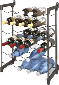 Metaltex - Flessenrek - Voor 30 Flessen - Wijnrek met Epotherm Coating - Inclusief Wandfixatie - Zilvergrijs