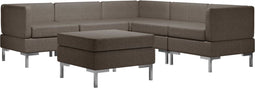 vidaXL-6-delig-Bankstel-stof-taupe