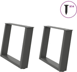 vidaXL - Salontafelpoten - 2 - st - U-vormig - 60x(42-43) - cm - staal - antraciet