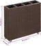 vidaXL - Plantenbak - verhoogd - met - 4 - potten - 80x22x79 - cm - poly - rattan - bruin