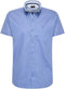 Cappuccino Italia Toscana - Heren Overhemd Korte Mouw - Stretch - Blauw - Maat XL