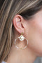 Scmyk EG-268 - Oorbellen - Goud plated met parelmoer druppeltje en schelpje - Goudkleurig