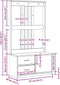 vidaXL - Halboom - SANDENS - wit - 87x40x159,5 - cm - massief - grenenhout