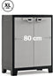 Keter Titan Lage Kast - 2 Planken - 80x44x100cm - Zwart/Grijs