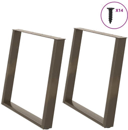 vidaXL - Eettafelpoten - 2 - st - U-vormig - 100x(72-73) - cm - staal - naturel