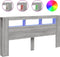 Hoofdeinde met LED 200x18,5x103,5 cm bewerkt hout grijs sonoma