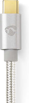 Nedis USB-Kabel - USB 3.2 Gen 1 - USB-A Male - USB-C Male - 15 W - 5 Gbps - Verguld - 1.00 m - Rond - Gevlochten / Nylon - Aluminium - Cover Window Box