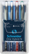 Schneider rollerball - One Hybrid N - naaldpunt - 0,3mm - 4 stuks assorti kleuren - S-183494