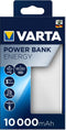 Varta Energy 10000 - Powerbank 10000 mAh - 3 apparaten gelijktijdig opladen - Wit/zwart
