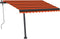 vidaXL - Luifel - handmatig - uittrekbaar - met - LED - 300x250 - cm - oranje - en - bruin