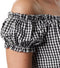 dressforfun Stefferl - Kostuumblouse - Korte mouwen Carmenhals - Zwart / Wit
