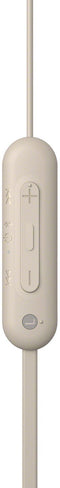 Sony WI-C100 - Draadloze oordopjes - IPX4 waterbestendig - Beige/Zwart