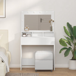 vidaXL - Witte - Kaptafel - met - LED - Verlichting - - - 79x41x135 - cm