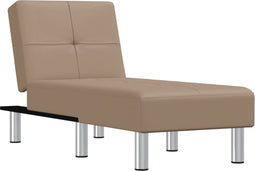 vidaXL - Chaise - longue - kunstleer - capuccinokleurig
