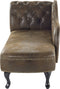 NIMES - Chaise longue - Donkerbruin - Linkerzijde - Kunstsuède