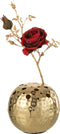 J-Line vaas Ball Met Gaten - metaal - goud - small - Ø 15 cm