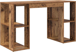 vidaXL - Bureau - met - Opbergruimte - - - Oud - Hout - 130x50.5x75 - cm - - - Geengineerd - Hout