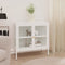 vidaXL - Dressoir - 70x35x70 - cm - staal - en - glas - wit