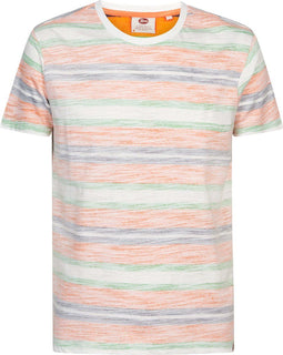 Petrol Industries - Heren T-shirt - Gestreept - Oranje - Maat L