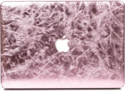 Lunso Geschikt voor MacBook Air 13 inch (2010-2017) cover hoes - case - shiny leer roze
