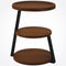 Ceruzo Bijzettafel - 3-Lagen - Industrieel Design - Ø40 cm - Bruin Zwart