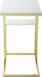 Floraya - Bijzettafel Lucilla - Goud/Glas - 48x35x60cm - Maximaal draagvermogen 15KG per blad - laptoptafel