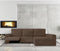 Hoes voor chaise longue met lange armleuning rechts Eysa JAZ Bruin 180 x 120 x 360 cm