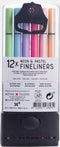 Bruynzeel Fineliner set neon & pastel | 12 kleuren