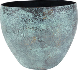 Ter Steege Bloempot-Sierpot Metaal Turquoise D 15 H 12 cm