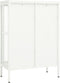 vidaXL - Dressoir - 75x35x105 - cm - staal - en - glas - wit