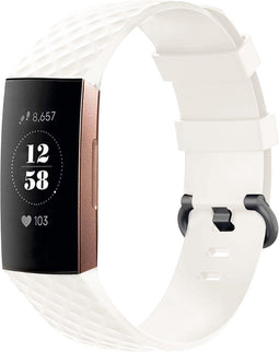 imoshion Siliconen bandje - Geschikt voor Fitbit Charge 4, Charge 3 - Wit - One Size