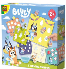 SES Bluey-vormen plakken - Knutselset - Vormen leren herkennen