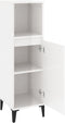 vidaXL - Badkamerkast - 30x30x100 - cm - bewerkt - hout - hoogglans - wit