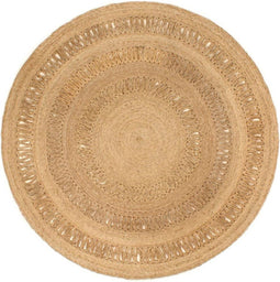 vidaXL - Tapijt - rond - 180 - cm - gevlochten - jute