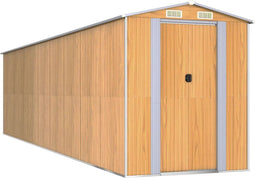 vidaXL - Tuinschuur - 192x772x223 - cm - gegalvaniseerd - staal - lichtbruin