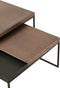 J-Line salontafel - metaal - brons/zwart - set van 2