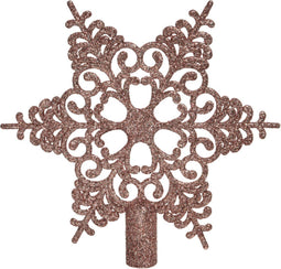 Kunststof ster piek/kerstboom topper met glitters lichtroze (blush pink)19 cm - Kerstversiering/kerstboomversiering