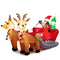 Coast Opblaasbare Kerstslee - Kerstman en Rendieren - LED-Verlichting - 220 x 100 x 130 cm