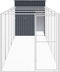 vidaXL - Hondenhok - met - ren - 165x659x181 - cm - gegalvaniseerd - staal - antraciet