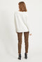 Vila Viril - Oversize V-neck Knit Top - Viscose/Polyamide/Polyester - Wit (Alyssum) Dames Maat - XS