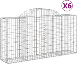 vidaXL - Schanskorven - 6 - st - gewelfd - 200x50x100/120 - cm - ijzer