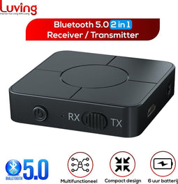 Luving™ KN326 - Bluetooth Ontvanger & Zender - 3.5MM AUX / RCA - Bluetooth 5.0 - Kleur KN326
