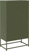 vidaXL - Hoge - kast - 68x39x123 - cm - staal - olijfgroen