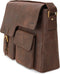 Lederen aktetas voor heren en dames, echt leer, laptoptas tot 13 inch, schoudertas met schouderriem,