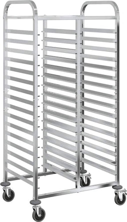 vidaXL - Dienbladenwagen - met - 32 - GN-bakken - 75x55x162,5 - cm - roestvrij - staal