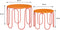 Mica Decorations Dione - Bijzettafel - Set van 2 - Metaal - Oranje (2 stuks)